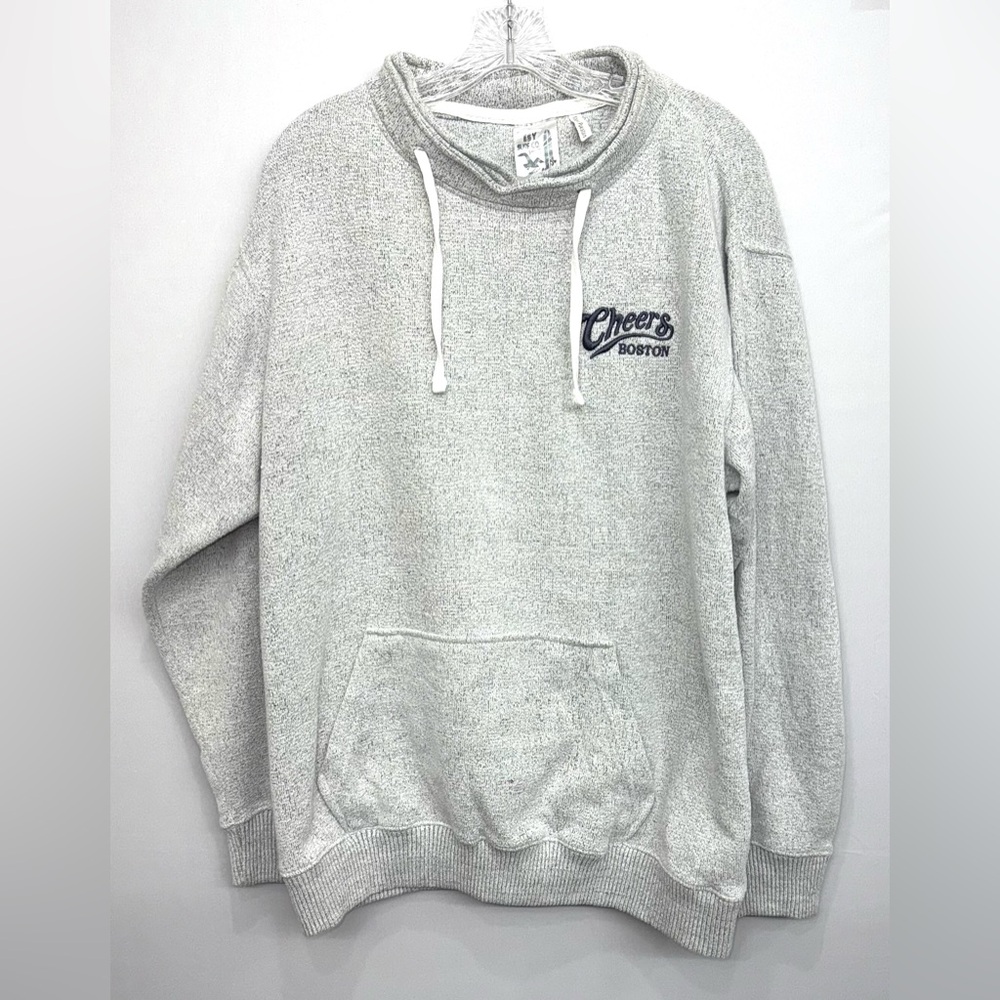 Retro Surf Pull Over Cheers Boston Logo Draw String Neckline Size Large See Pics